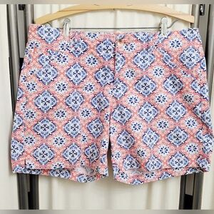 Lee Mid-rise Patterned Blue and Orange Women's Shorts | Size 8